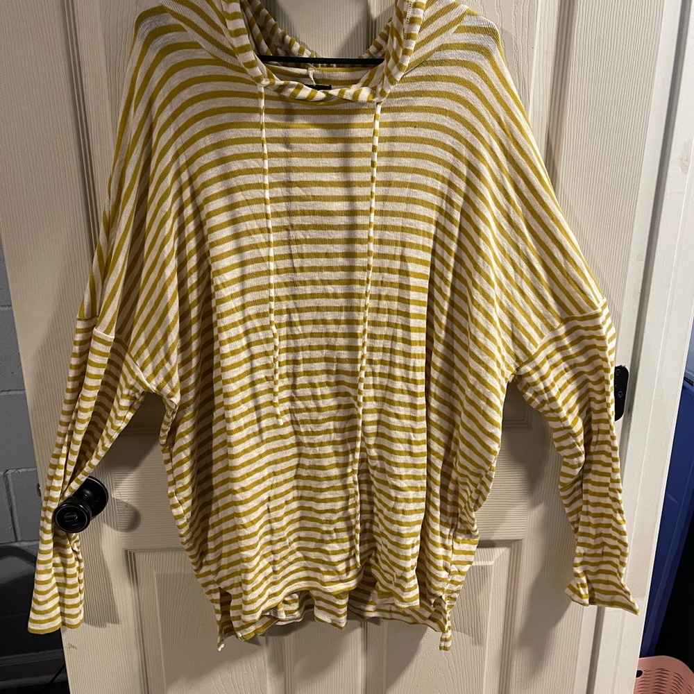 Mittoshop Mustard and Cream Striped Top